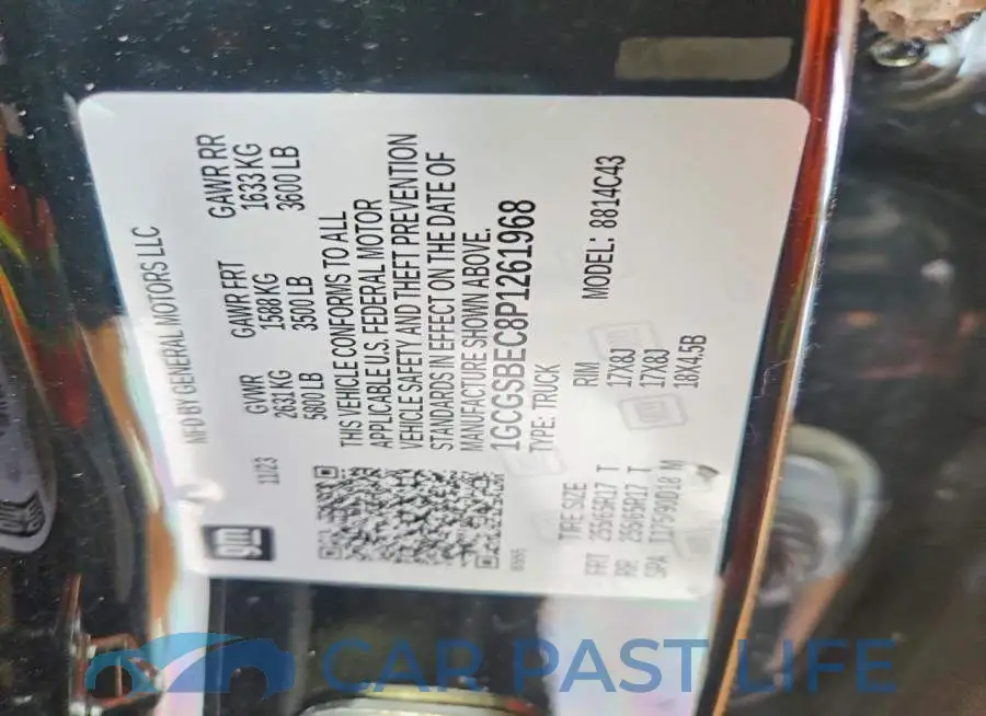 1GCGSBEC8P1261968# 13