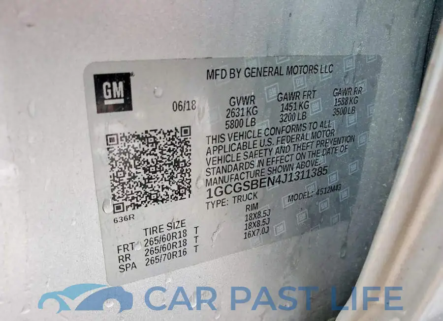 1GCGSBEN4J1311385# 12