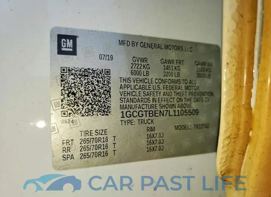 1GCGTBEN7L1105509# 12