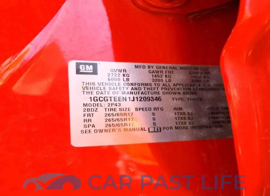 1GCGTEEN1J1209346# 12