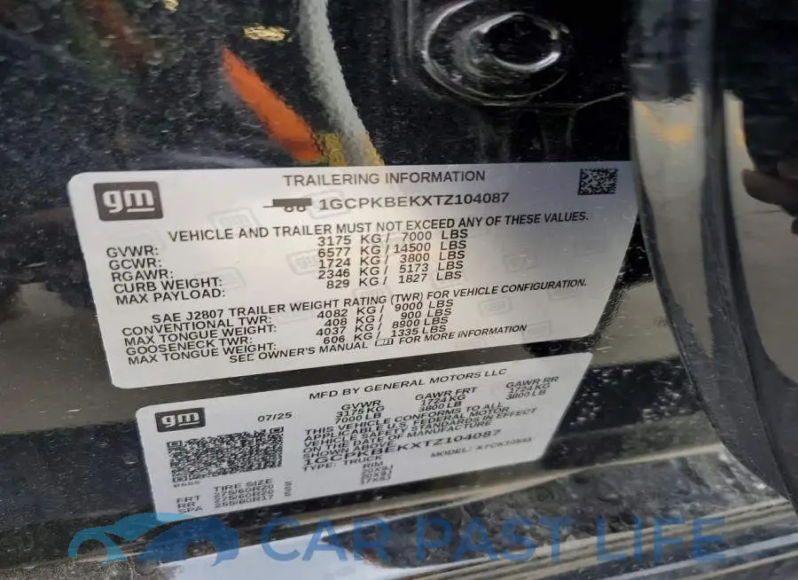 1GCPKBEKXTZ104087# 12