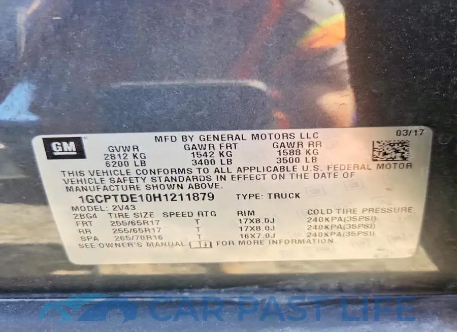 1GCPTDE10H1211879# 12