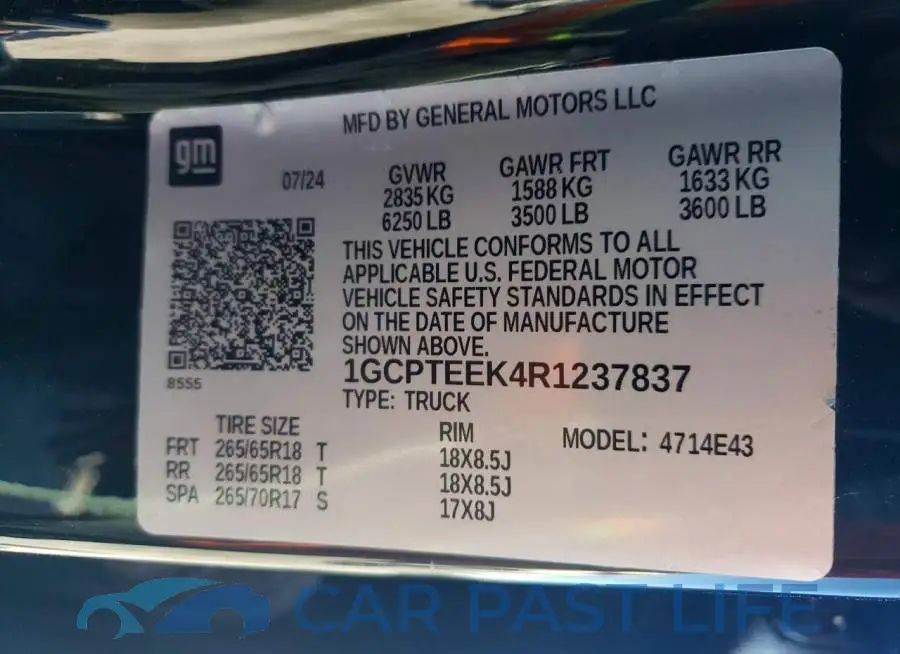 1GCPTEEK4R1237837# 12