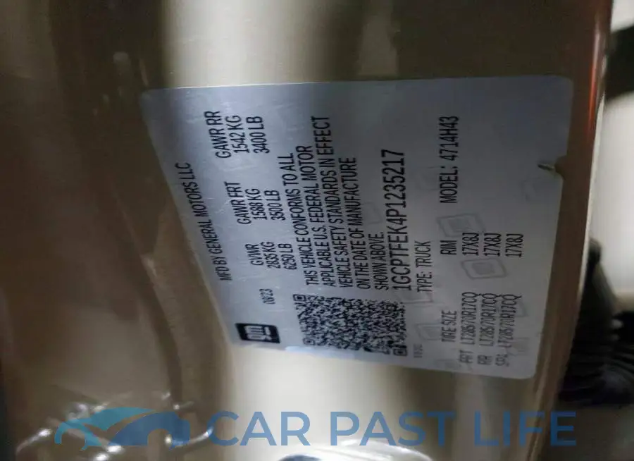 1GCPTFEK4P1235217# 12