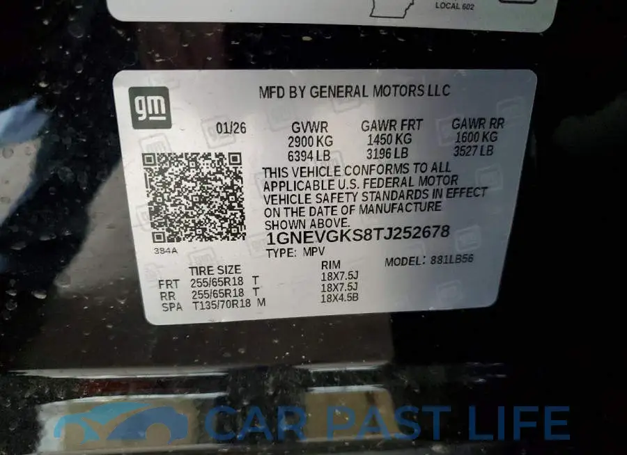 1GNEVGKS8TJ252678# 13