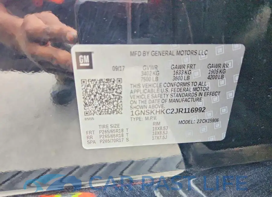 1GNSKHKC2JR116992# 13