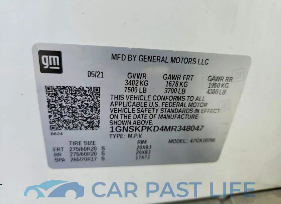 1GNSKPKD4MR348047# 13