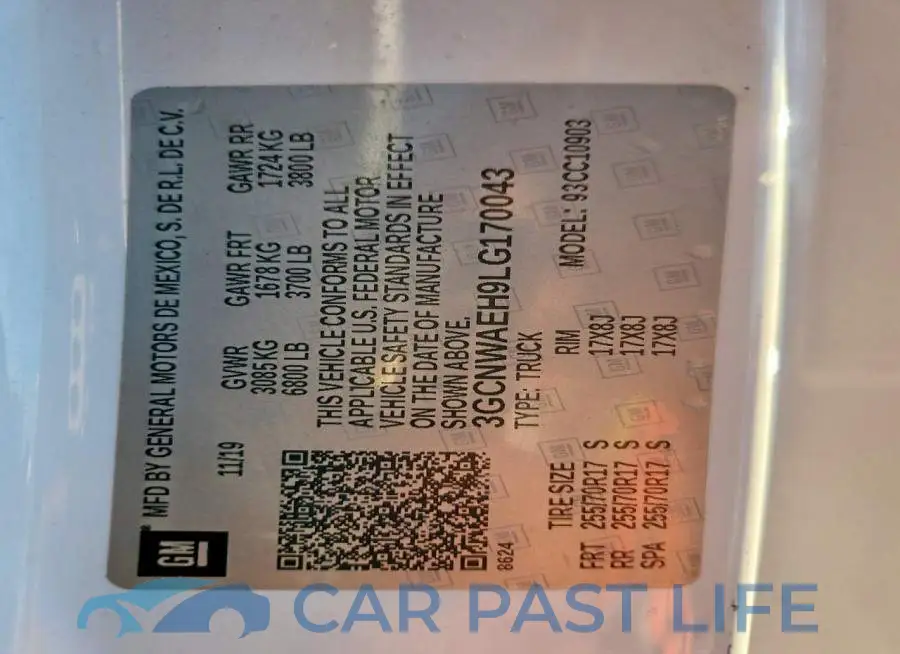 3GCNWAEH9LG170043# 12