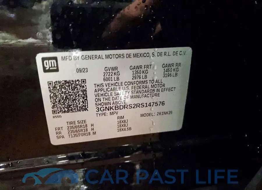 3GNKBDRS2RS147576# 13
