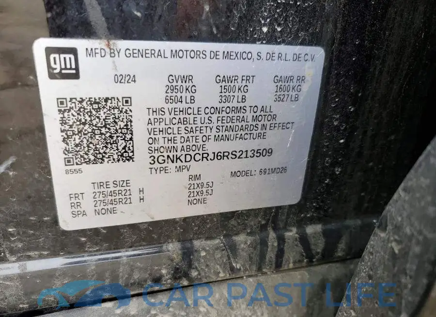 3GNKDCRJ6RS213509# 13