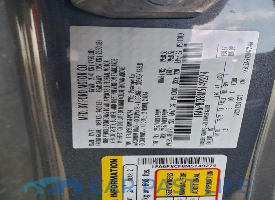 1FA6P8CF8M5149274# 12