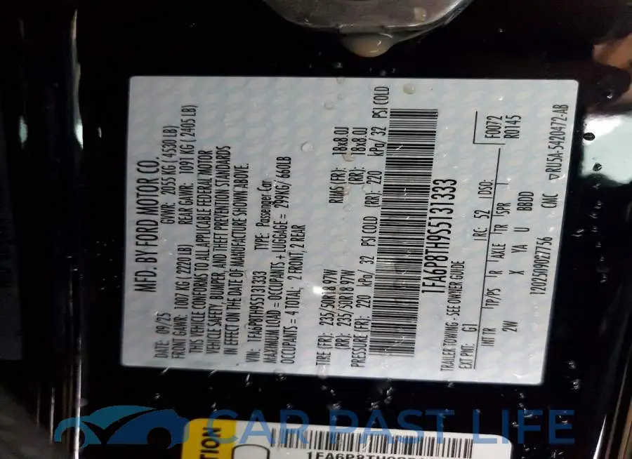 1FA6P8TH9S5131333# 13