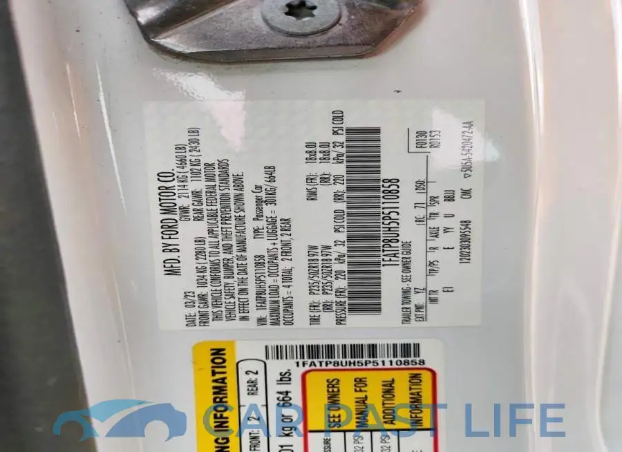 1FATP8UH5P5110858# 13