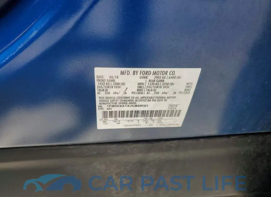 1FM5K8ATXJGB69101# 13