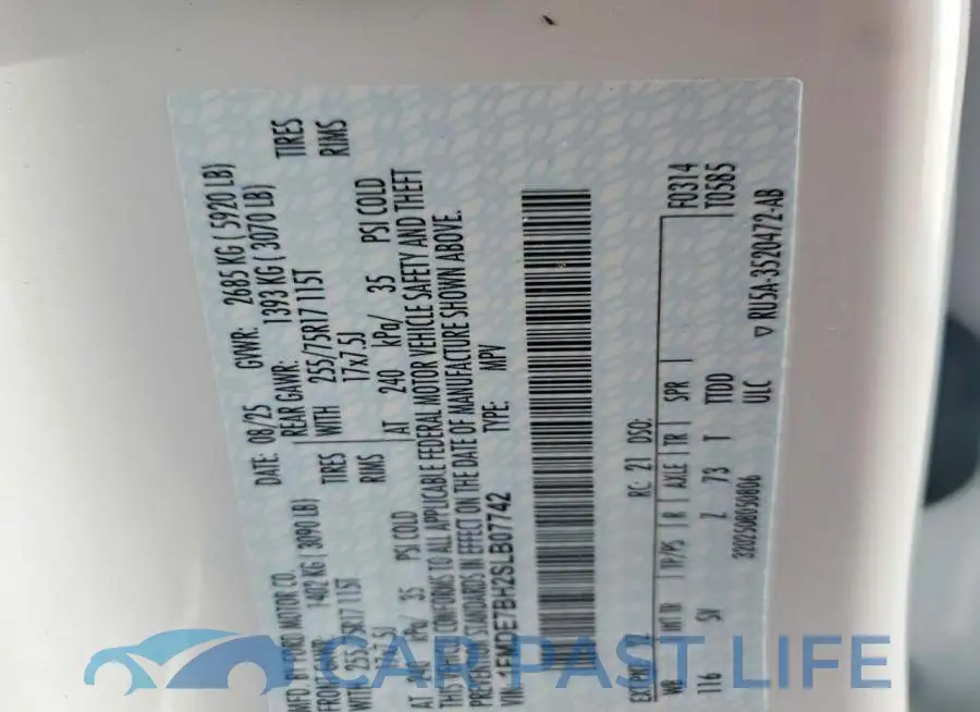 1FMDE7BH2SLB07742# 13
