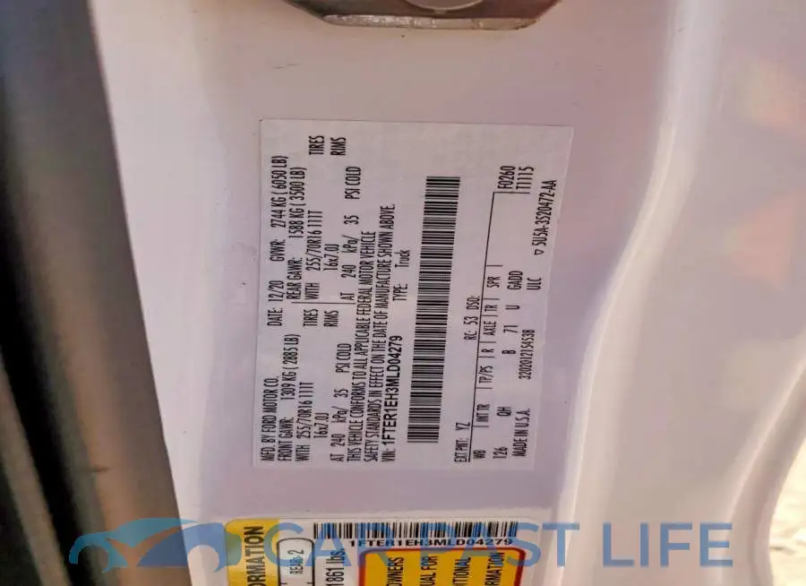 1FTER1EH3MLD04279# 12