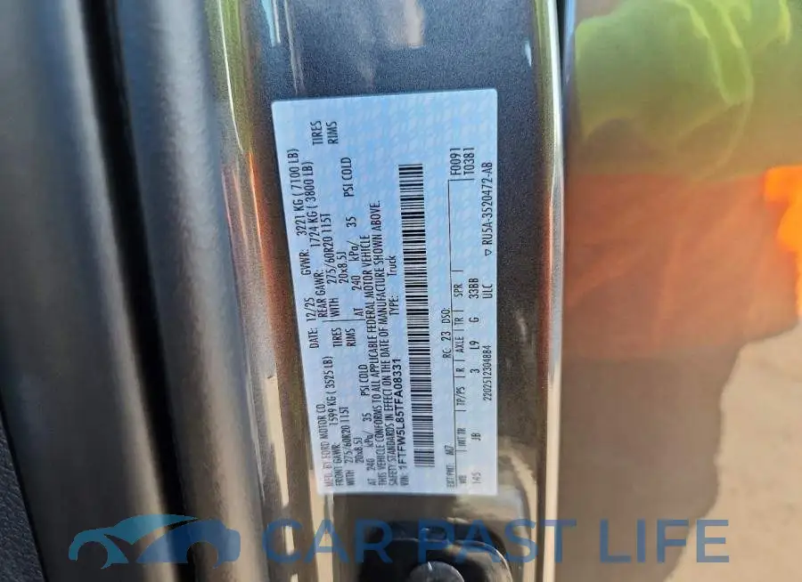 1FTFW5L85TFA08331# 12