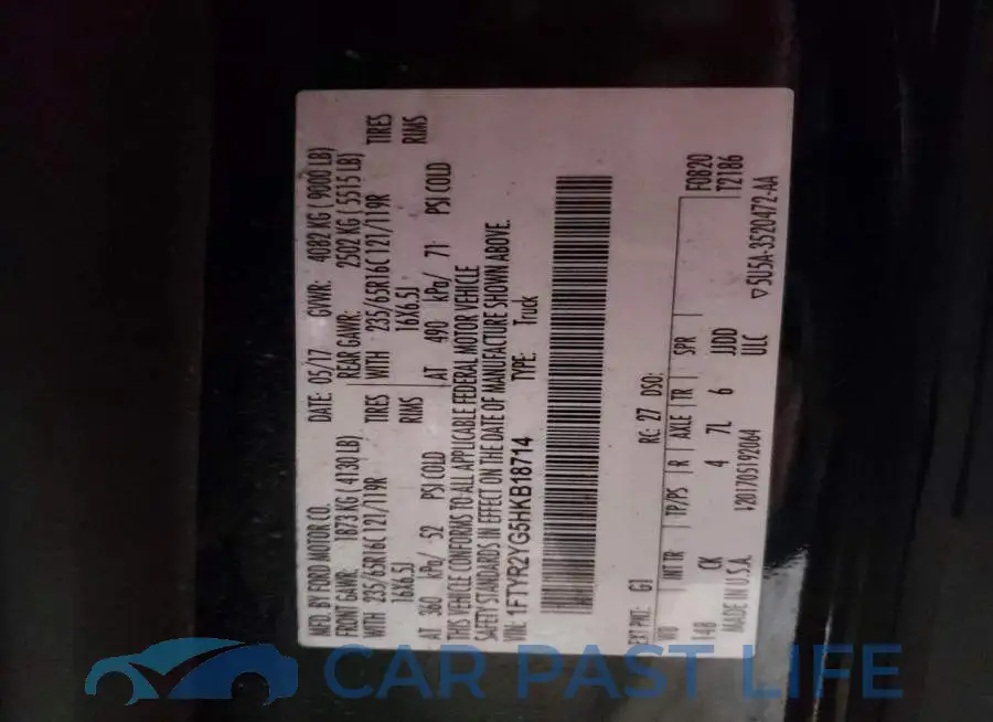 1FTYR2YG5HKB18714# 13