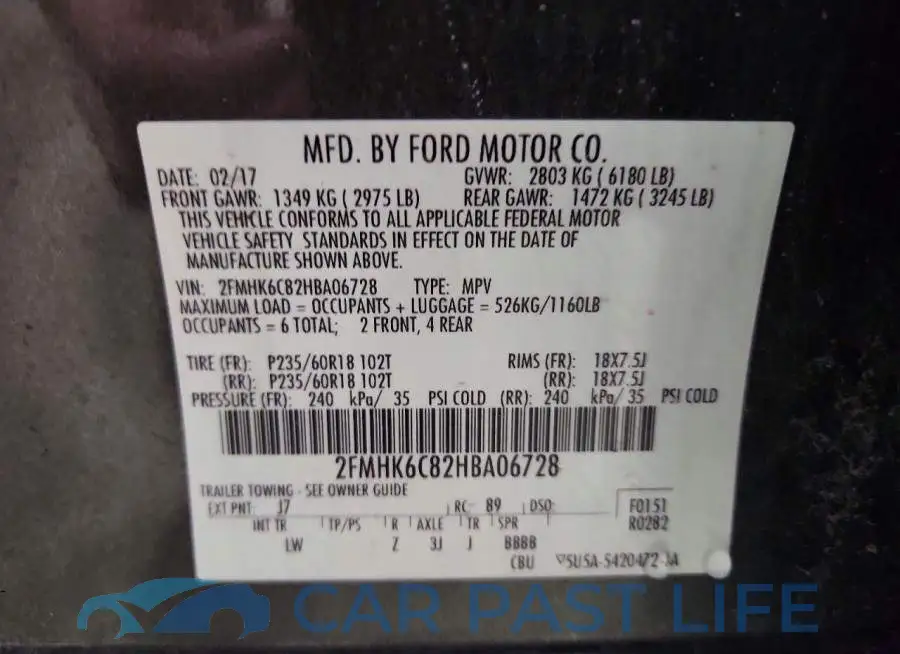 2FMHK6C82HBA06728# 13