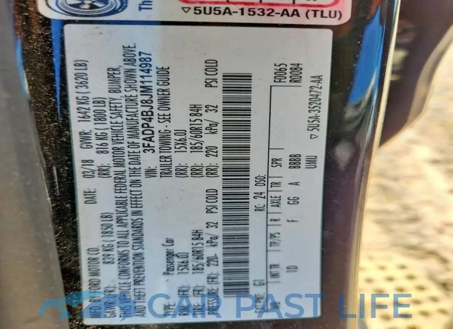 3FADP4BJ8JM114987# 12