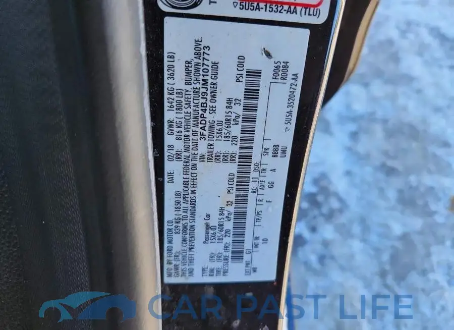3FADP4BJ9JM107773# 12