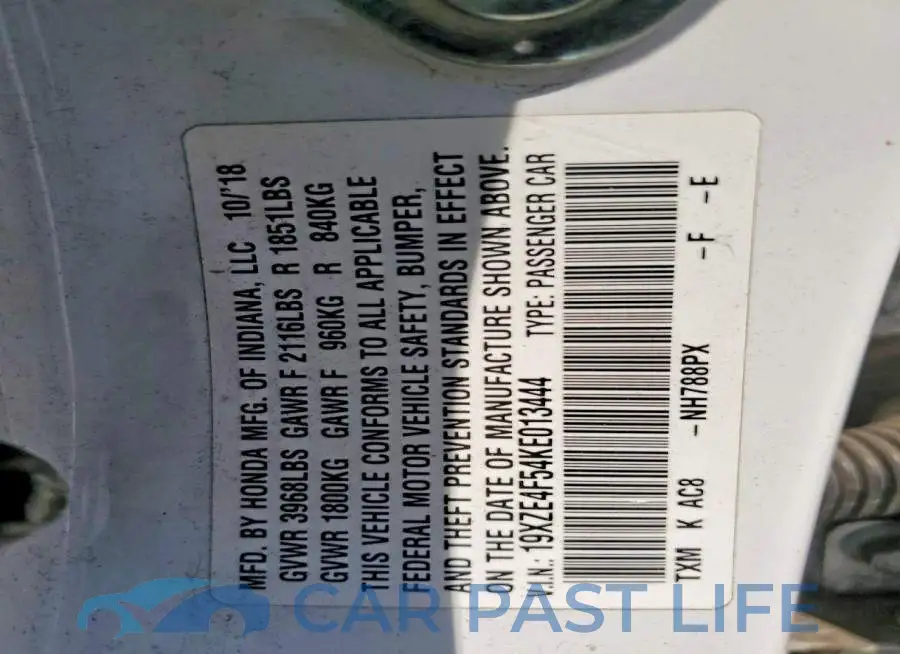 19XZE4F54KE013444# 13