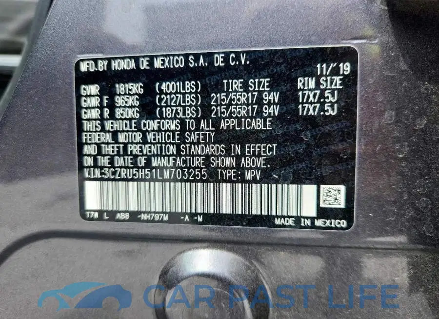 3CZRU5H51LM703255# 14