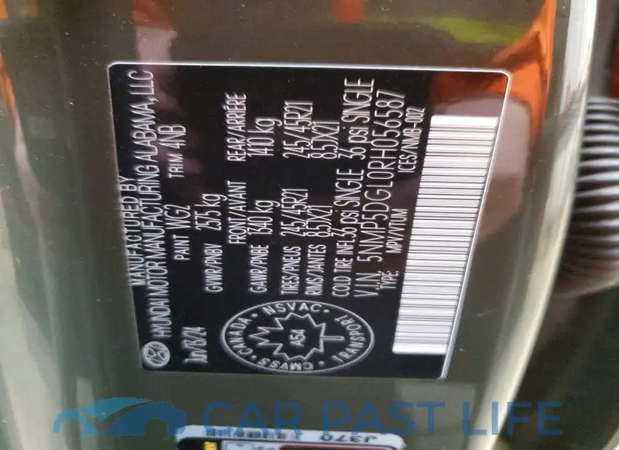 5NMP5DGL0RH056587# 14