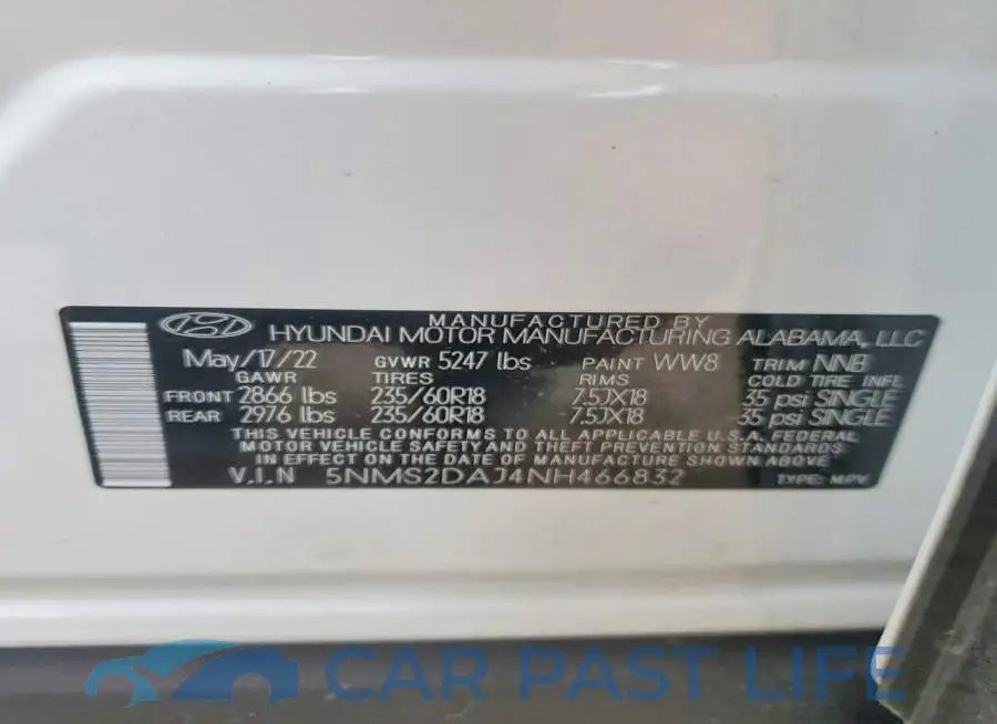 5NMS2DAJ4NH466832# 14