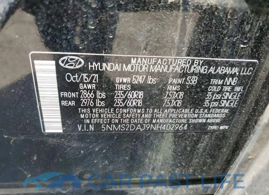 5NMS2DAJ9NH402964# 13