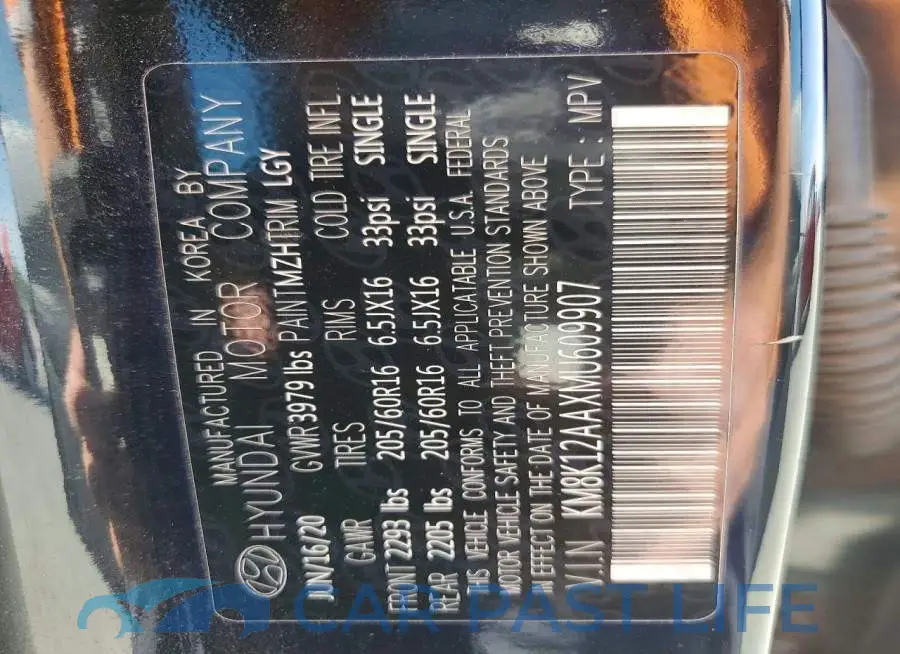 KM8K12AAXMU609907# 12