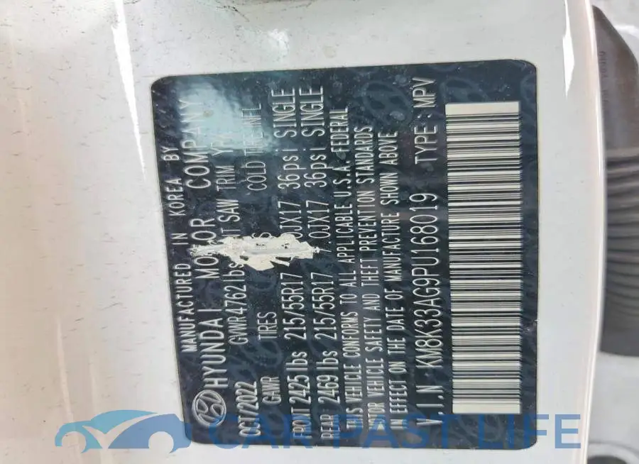 KM8K33AG9PU168019# 12