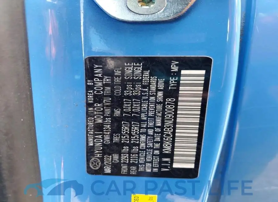 KM8K6CAB3NU900878# 13