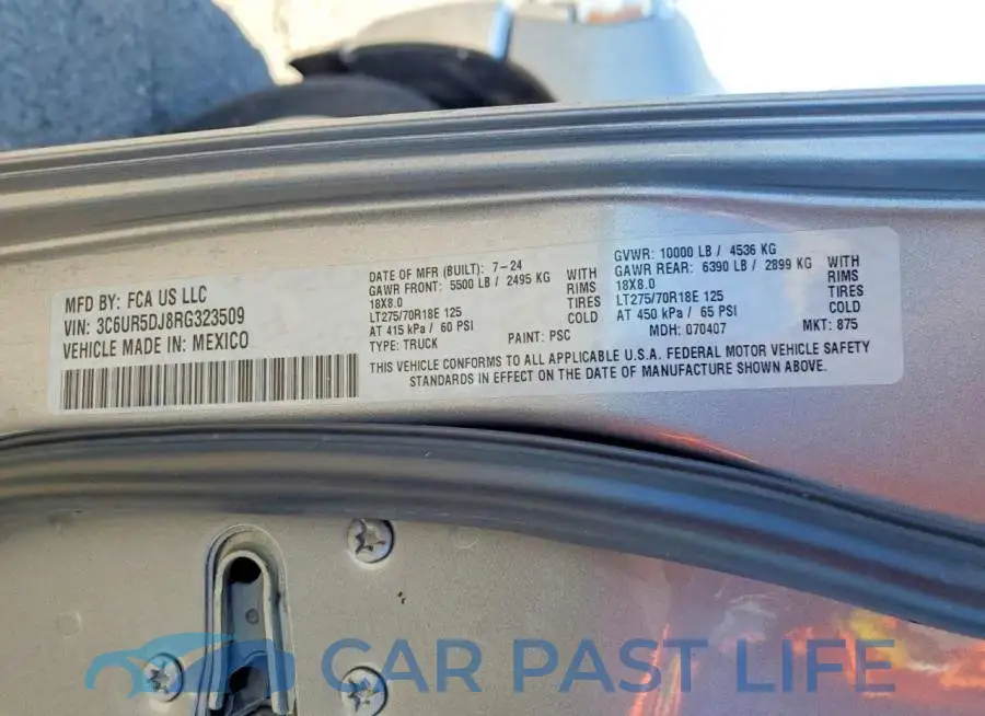3C6UR5DJ8RG323509# 12