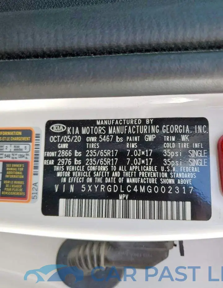 5XYRGDLC4MG002317# 13