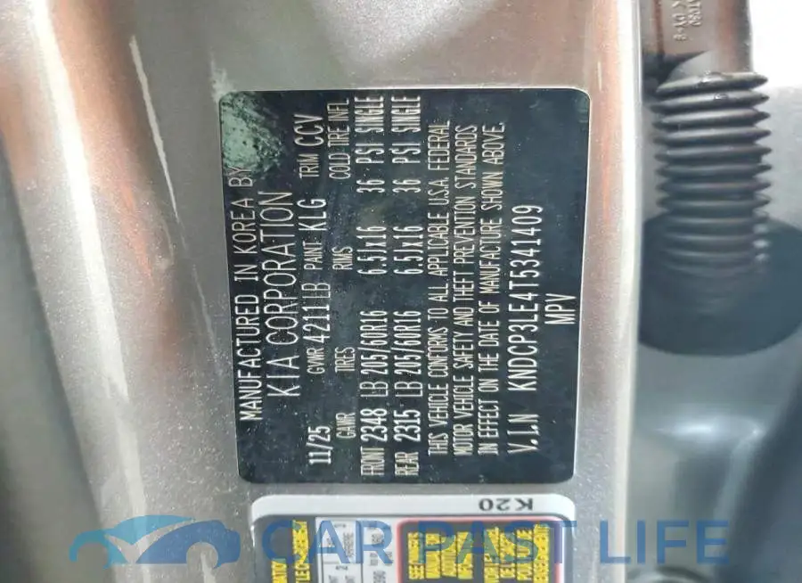 KNDCP3LE4T5341409# 13