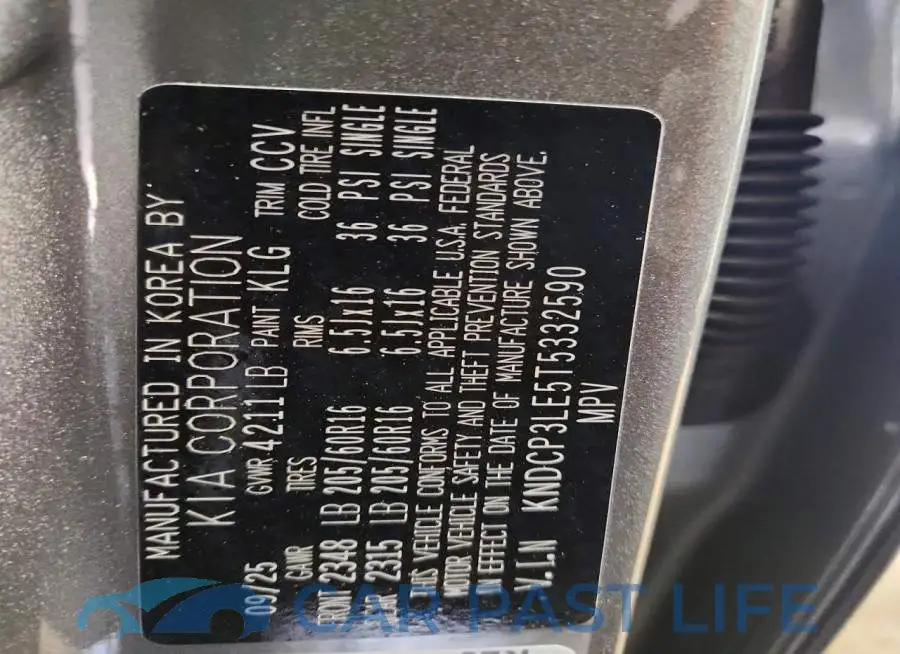 KNDCP3LE5T5332590# 13