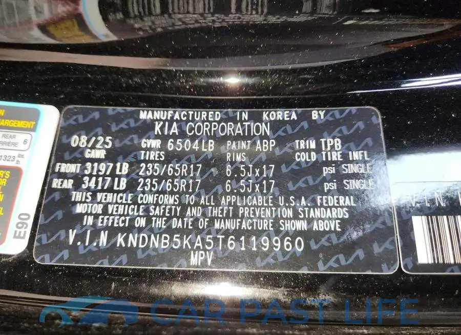 KNDNB5KA5T6119960# 13