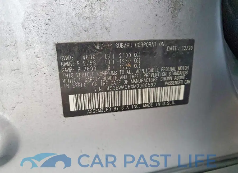 4S3BWAC6XM3008592# 12
