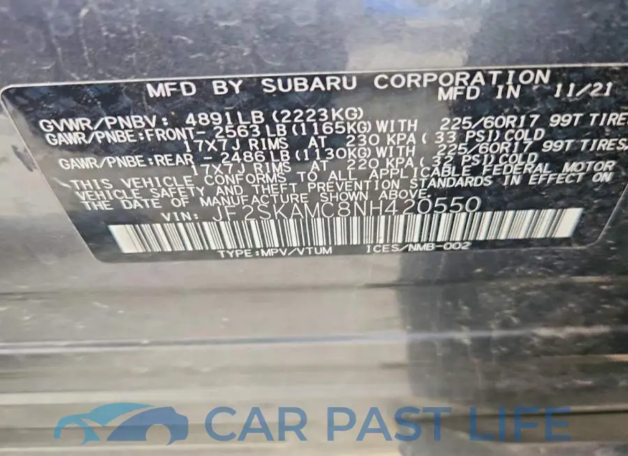 JF2SKAMC8NH420550# 13