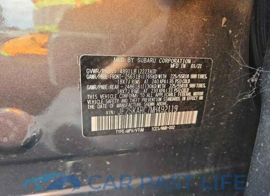 JF2SKARC7MH492119# 13