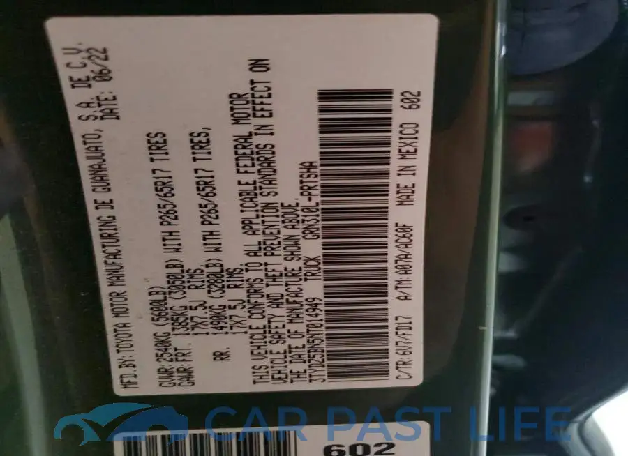 3TYDZ5BN5NT014949# 13
