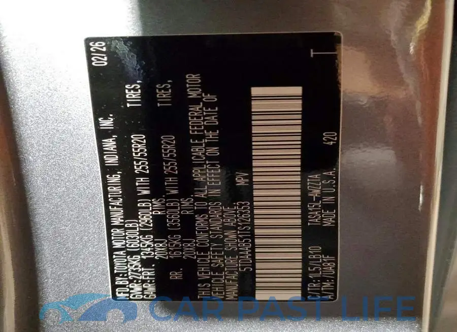 5TDAAAB51TS126353# 14