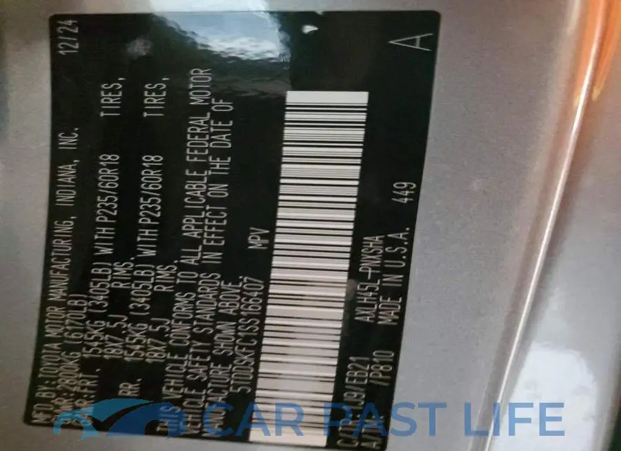 5TDDSKFC1SS166407# 12