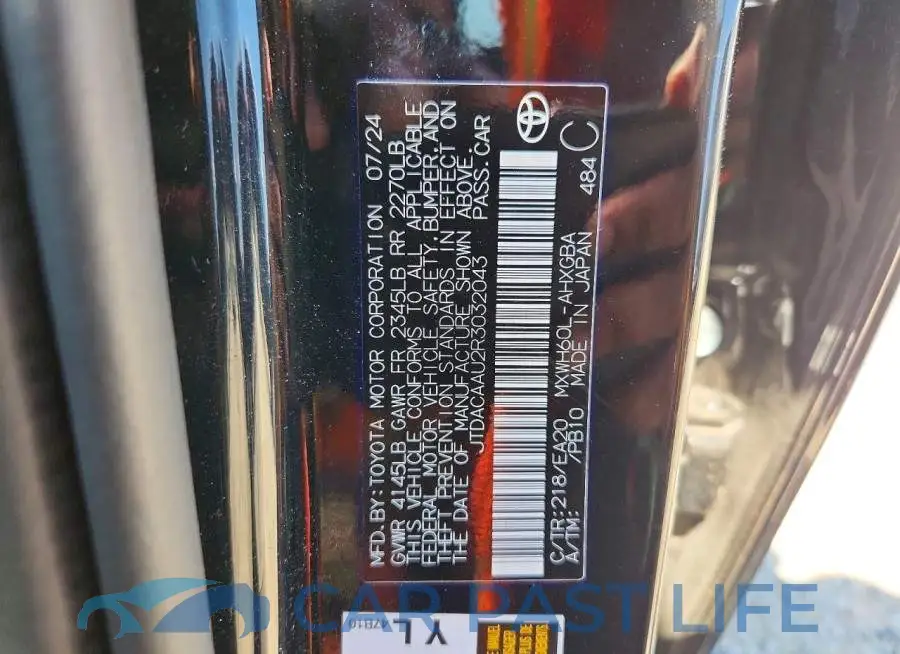 JTDACAAU2R3032043# 12