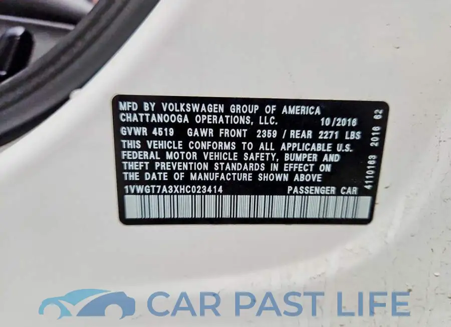 1VWGT7A3XHC023414# 12
