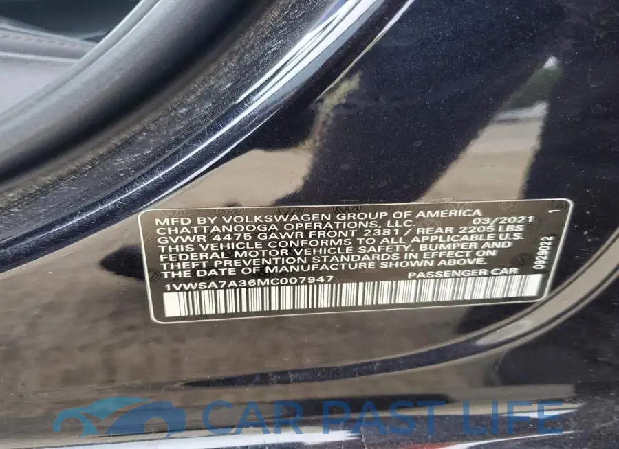1VWSA7A36MC007947# 12