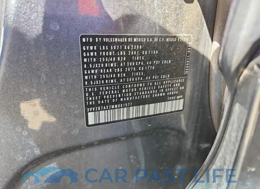 3VV2B7AX2MM081577# 13