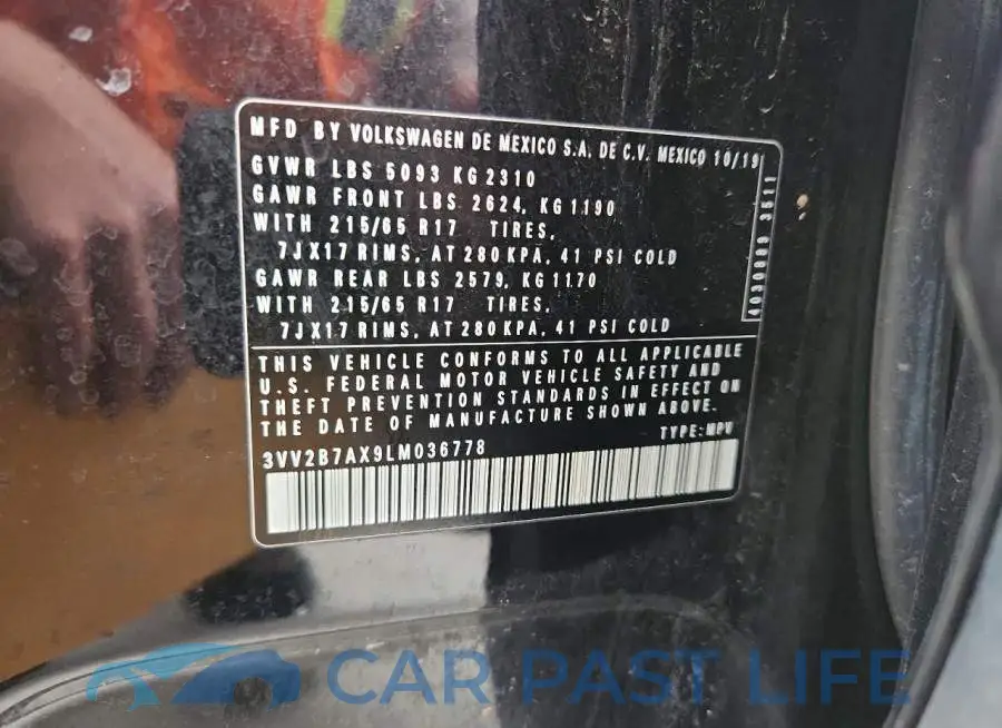3VV2B7AX9LM036778# 12