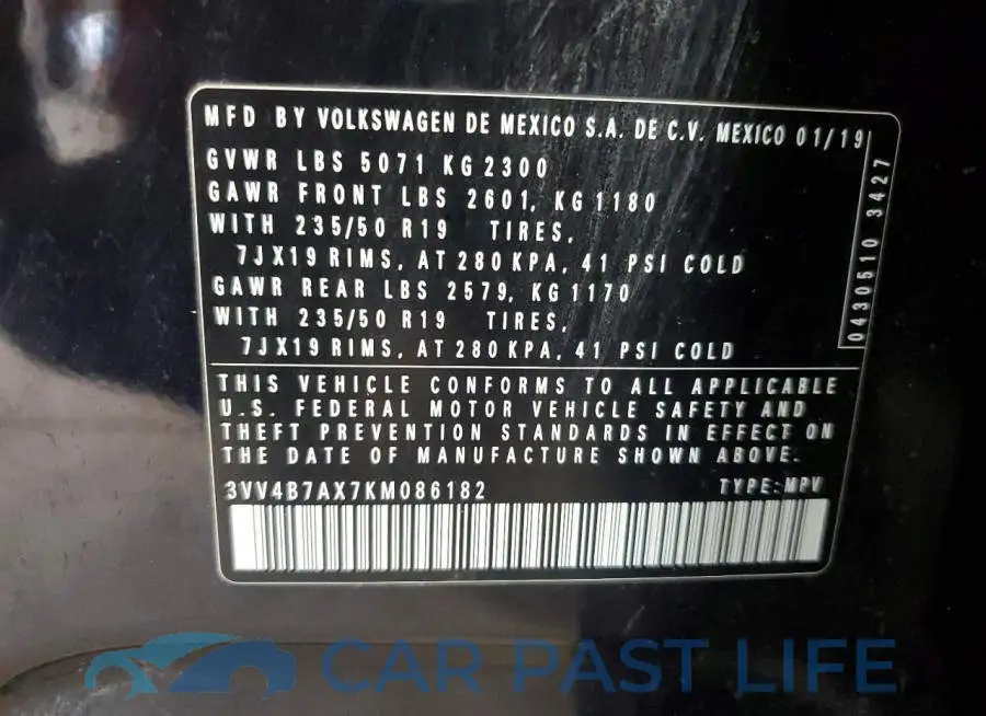 3VV4B7AX7KM086182# 13